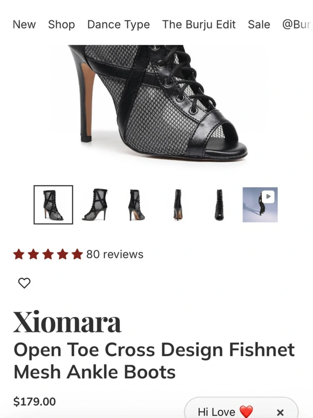 Burju Dance- Xiomara Open Toe Cross Design Fishnet Mesh Ankle Boots - Picture 4 of 11